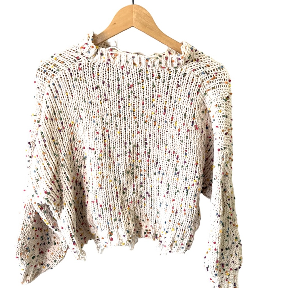 Colorful distressed Polka Dot Knit sweater